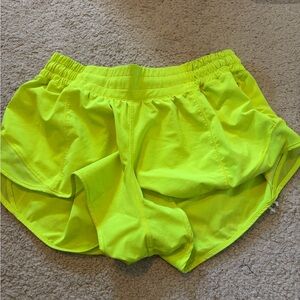 lululemon athletica Neon Yellow Athletic Running Shorts